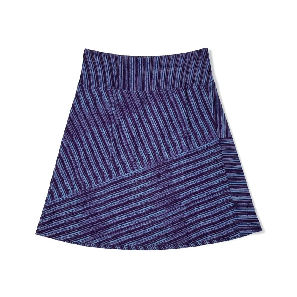 Maggies Organics‎ Striped Skirt Purple Blue A-Line Casual Lightweight USA Sz Lg